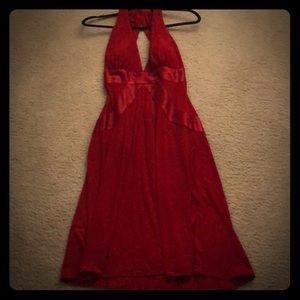 Sexy open back red dress!